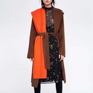 Zara Black Chiffon Midi Dress